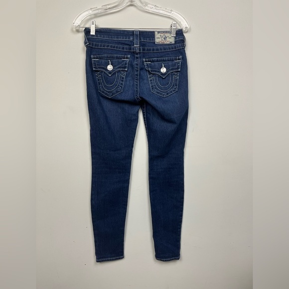 TRUE RELIGION FASHION FOR THE SENSES LEGGINGS BLUE Skinny JEANS WOMENS SIZE 26 - Picture 1 of 8